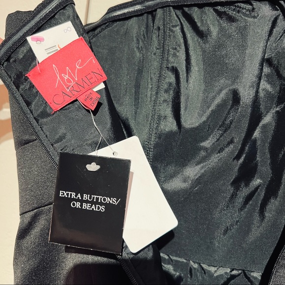 MINI Satin Cocktail Dress Women Size 8 LBD Party Dress NEW TAGS Carmen MarcValvo - Picture 8 of 10